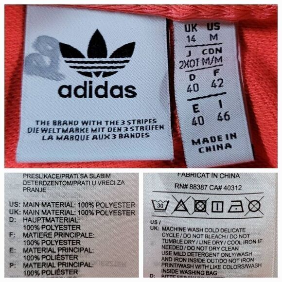 🔺️Adidas Neon Pink Trefoil Logo Crewneck Long Sleeve Sweatshirt Medium - Picture 11 of 12